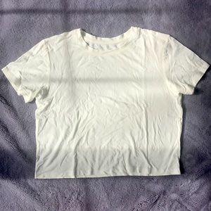 Girlfriend Collective NWOT Cupro Crop Tee Cream